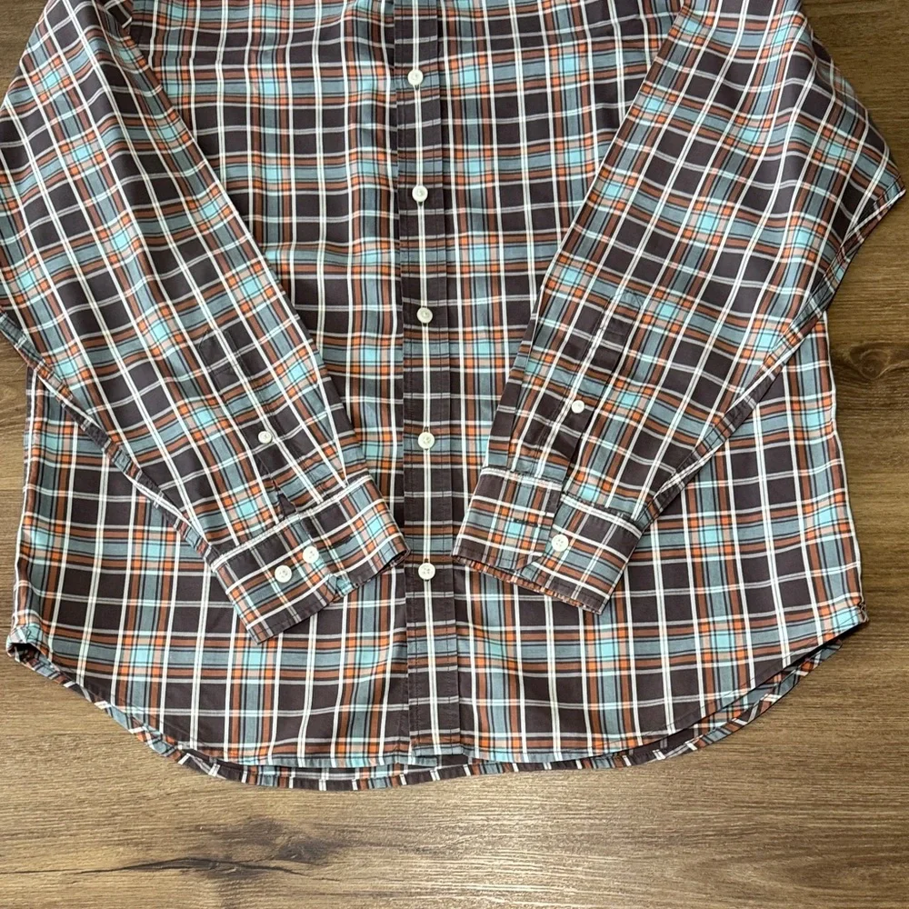 Men's Banana Republic Multicolor Plaid Button-Down Long Sleeve Shirt. Size L